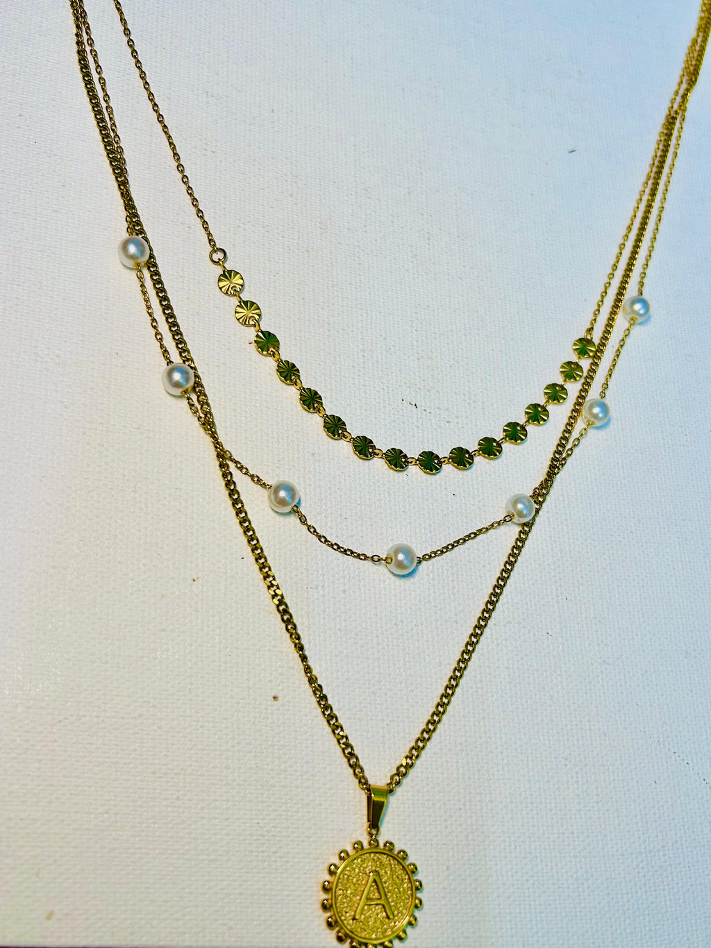 Alphabet hip hop style layered necklace