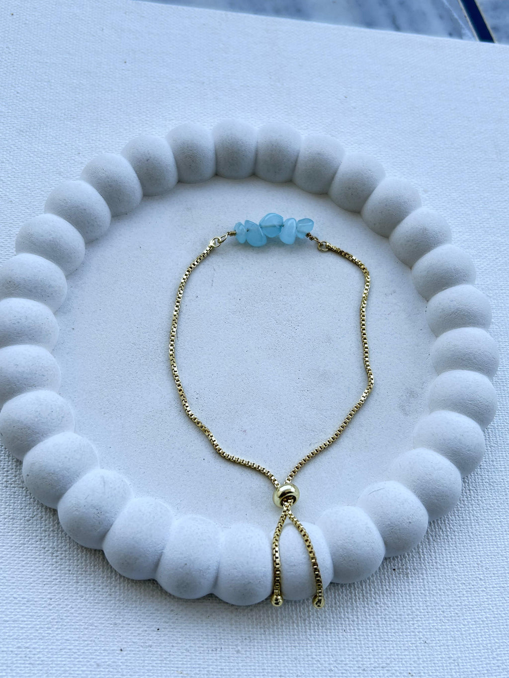 Aquamarine Vintage Natural Stone Bracelet