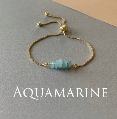 Aquamarine Vintage Natural Stone Bracelet
