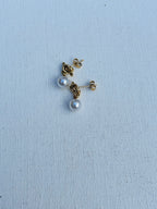 Basic Knot Style Pearl Drop Earrings