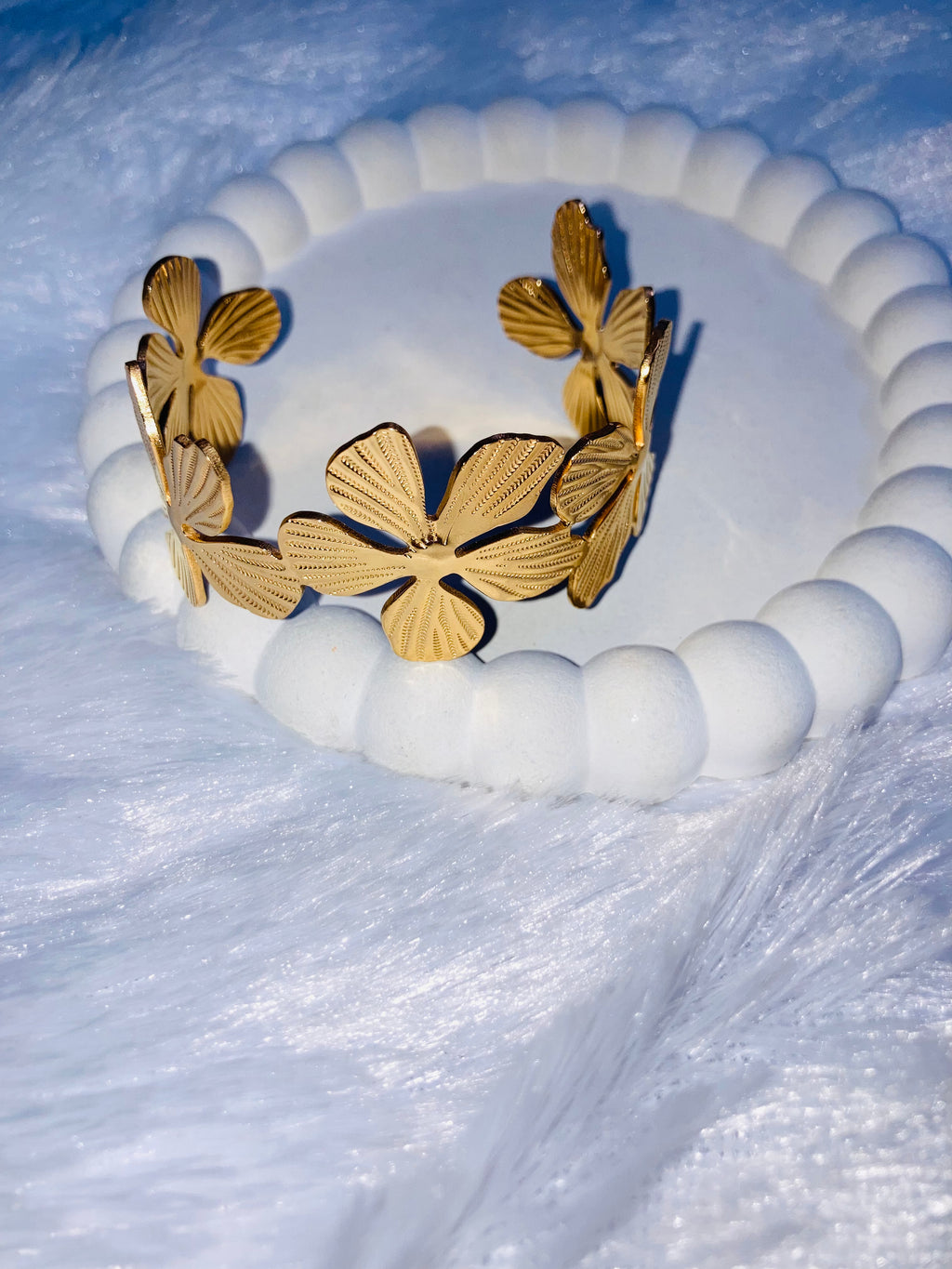 Floral Adjustable Bangle Bracelet