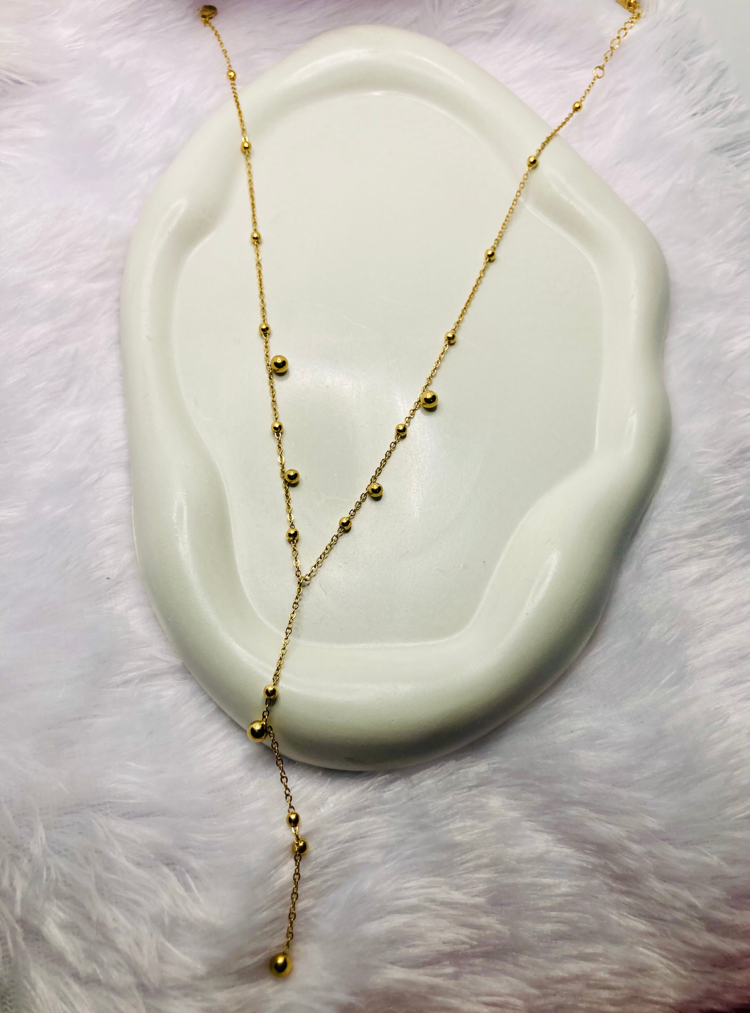 Long beaded occasion wear necklace