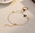 The Noir Wingspan Ring with integrated bracelet