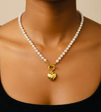 Classic heart pearls necklace