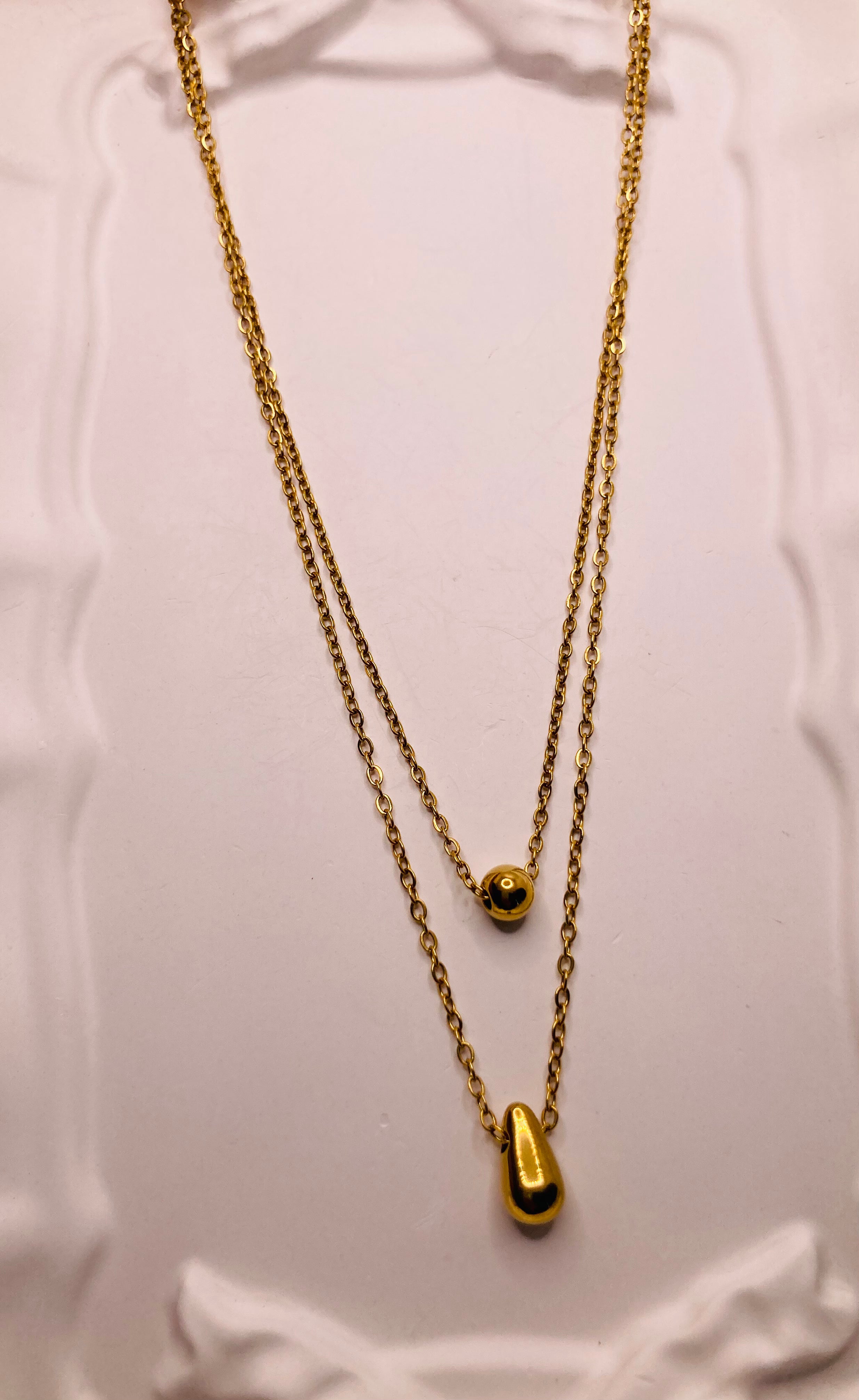 Water Drop Double Layered Necklace