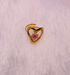 Floral heart ring