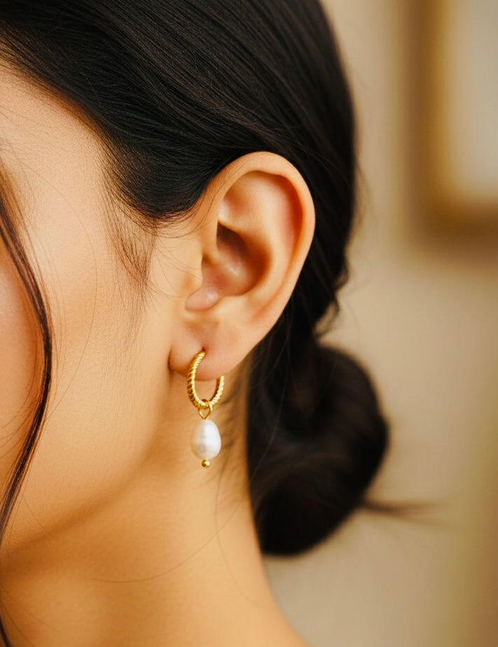 The Aurora pearl drop earrings