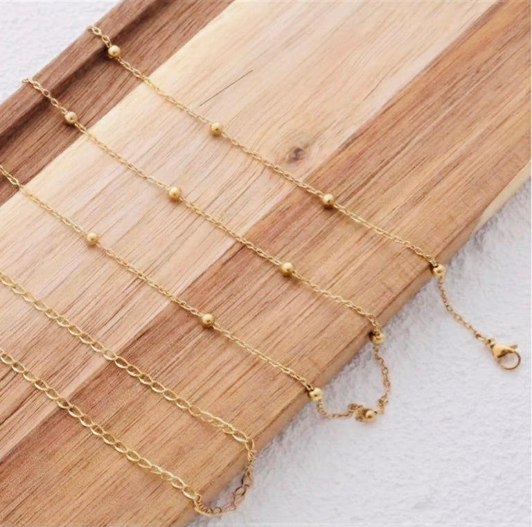 Tropical Gold Beaded Thin Waist Chain