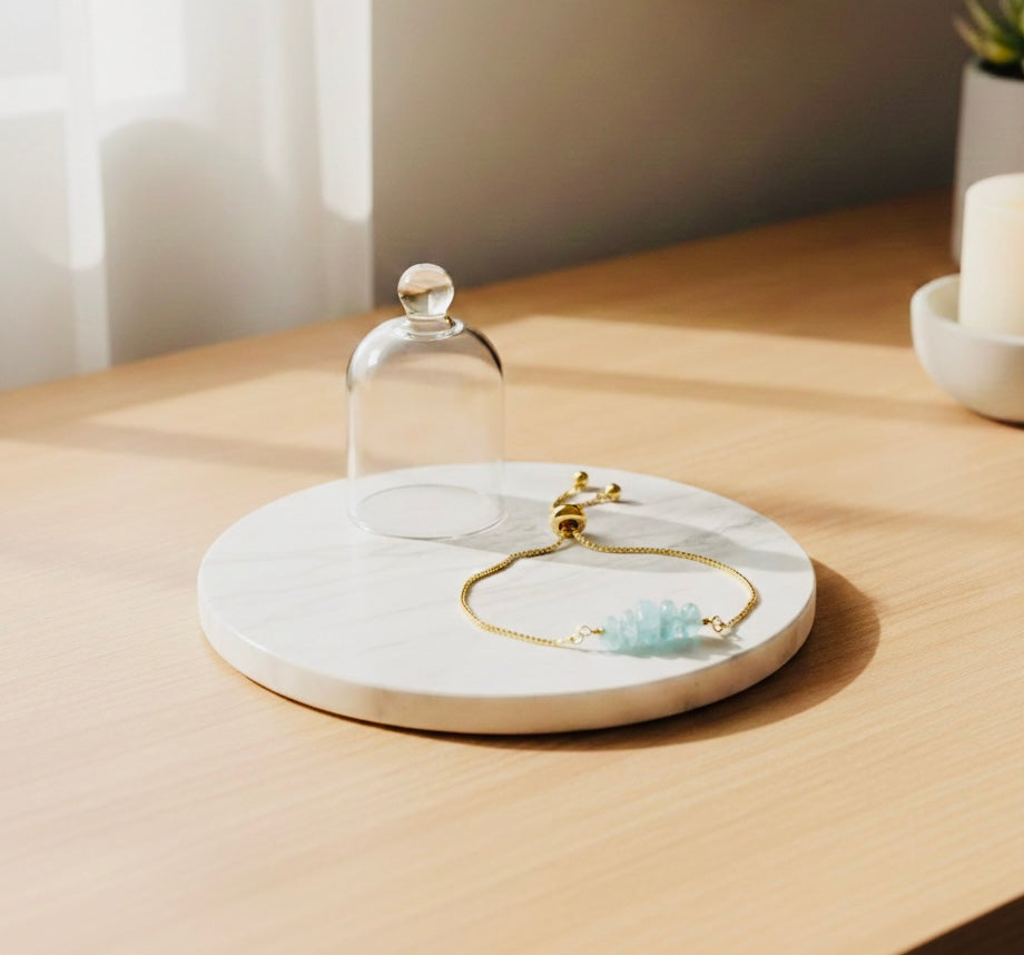 Aquamarine Vintage Natural Stone Bracelet