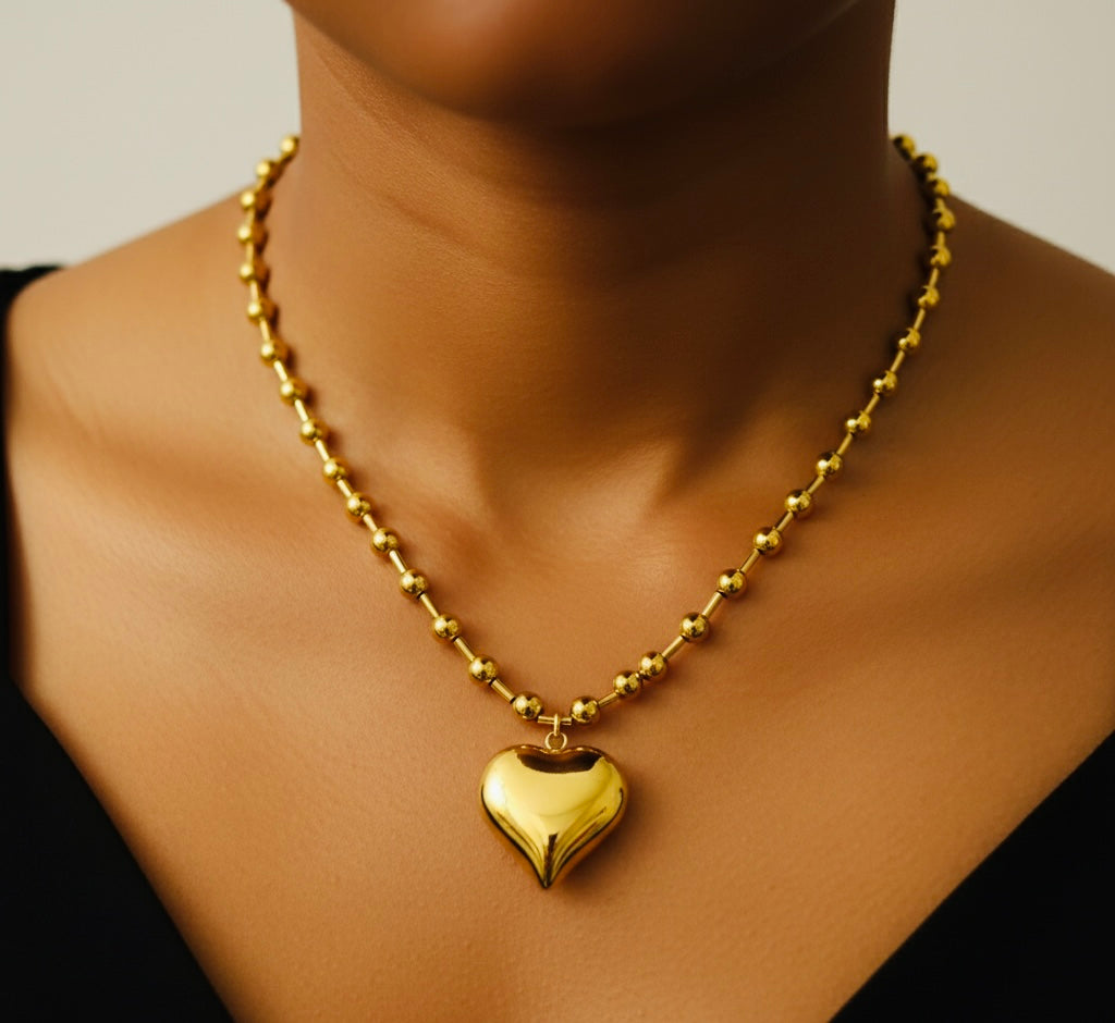 Heart Shaped Beaded Necklace