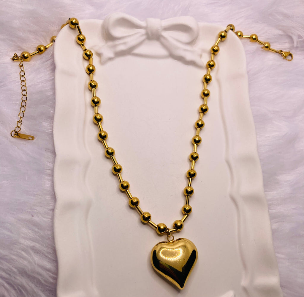 Heart Shaped Beaded Necklace
