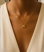 Alphabet charm simple gold necklace