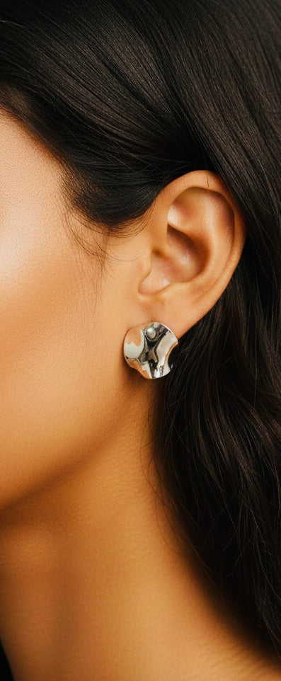 The Sculpted Moon Studs