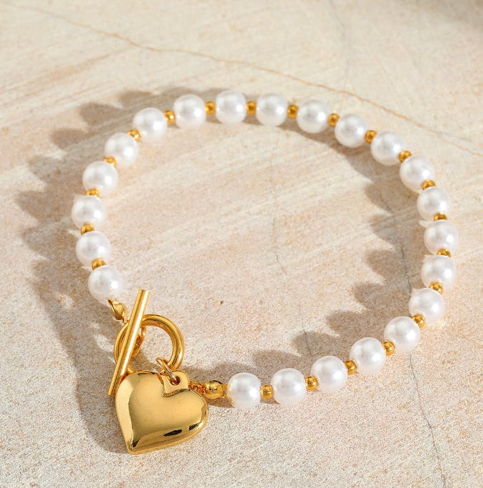 Celestial Heart Pearls Bracelet
