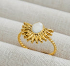 White stone sun ring