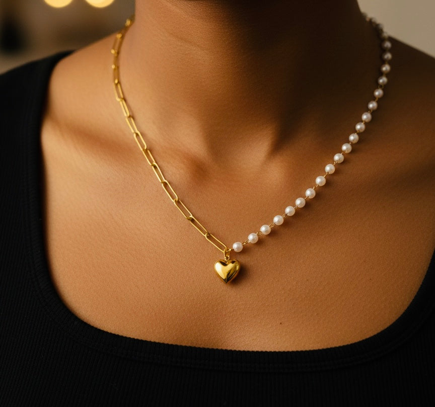 The Duality of Heart Necklace