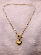 Classic heart pearls necklace