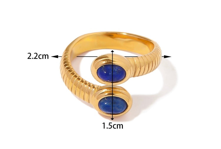 Blue luxury stone ring