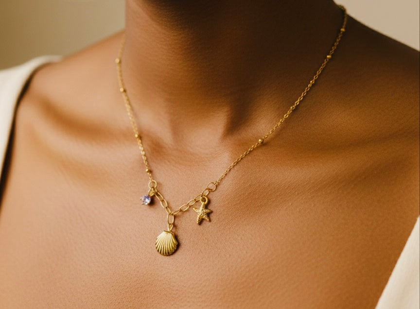 Shell Star Diamond Necklace