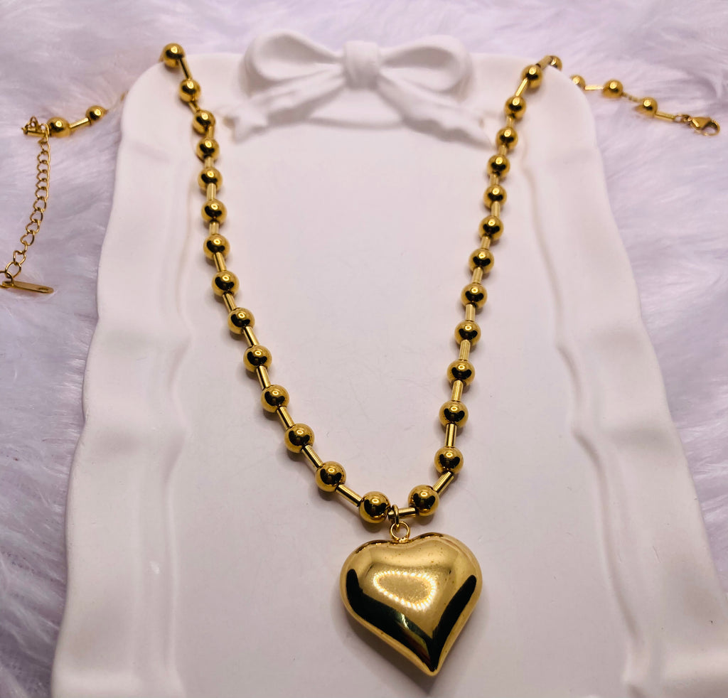 Heart Shaped Beaded Necklace