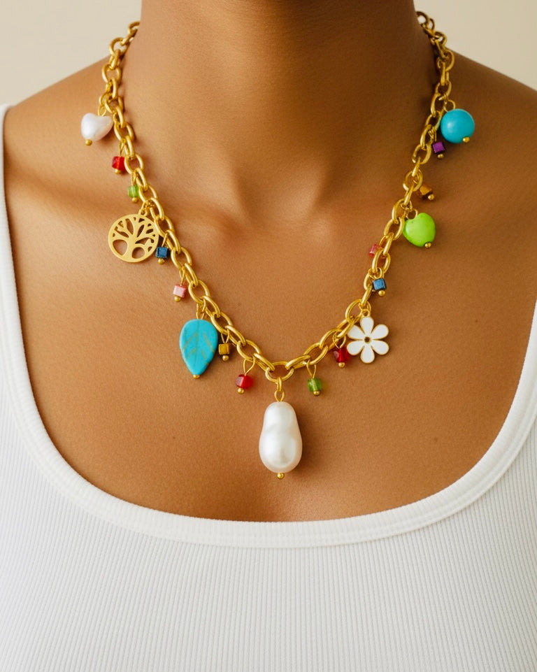 Boho charms necklace
