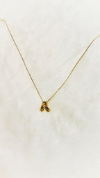 Alphabet charm simple gold necklace