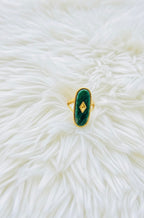 Long Sea Green Timeless Adjustable Ring
