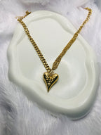 Heavy Double Layered Heart Necklace