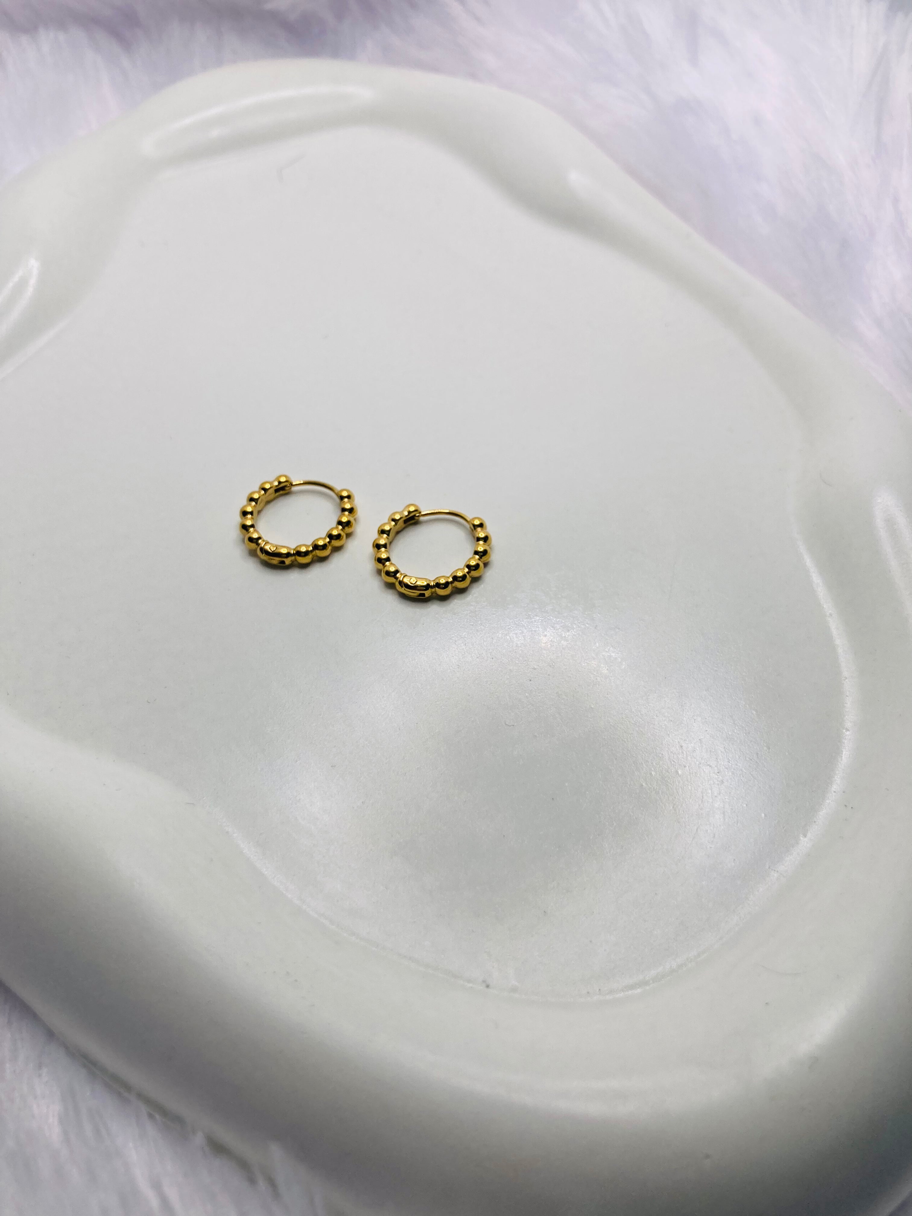 Small Round Beaded Earrings For Everyday Wear