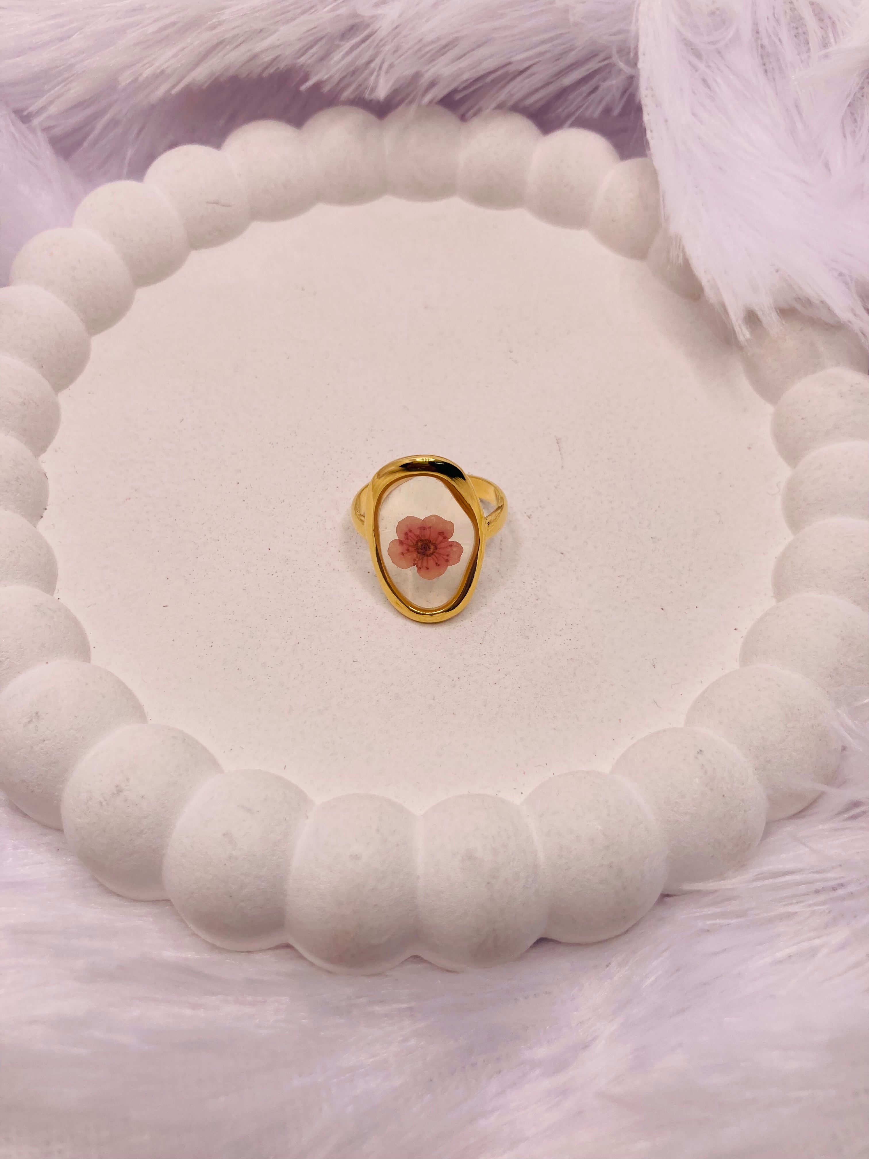 Pink Floral Big Party Ring