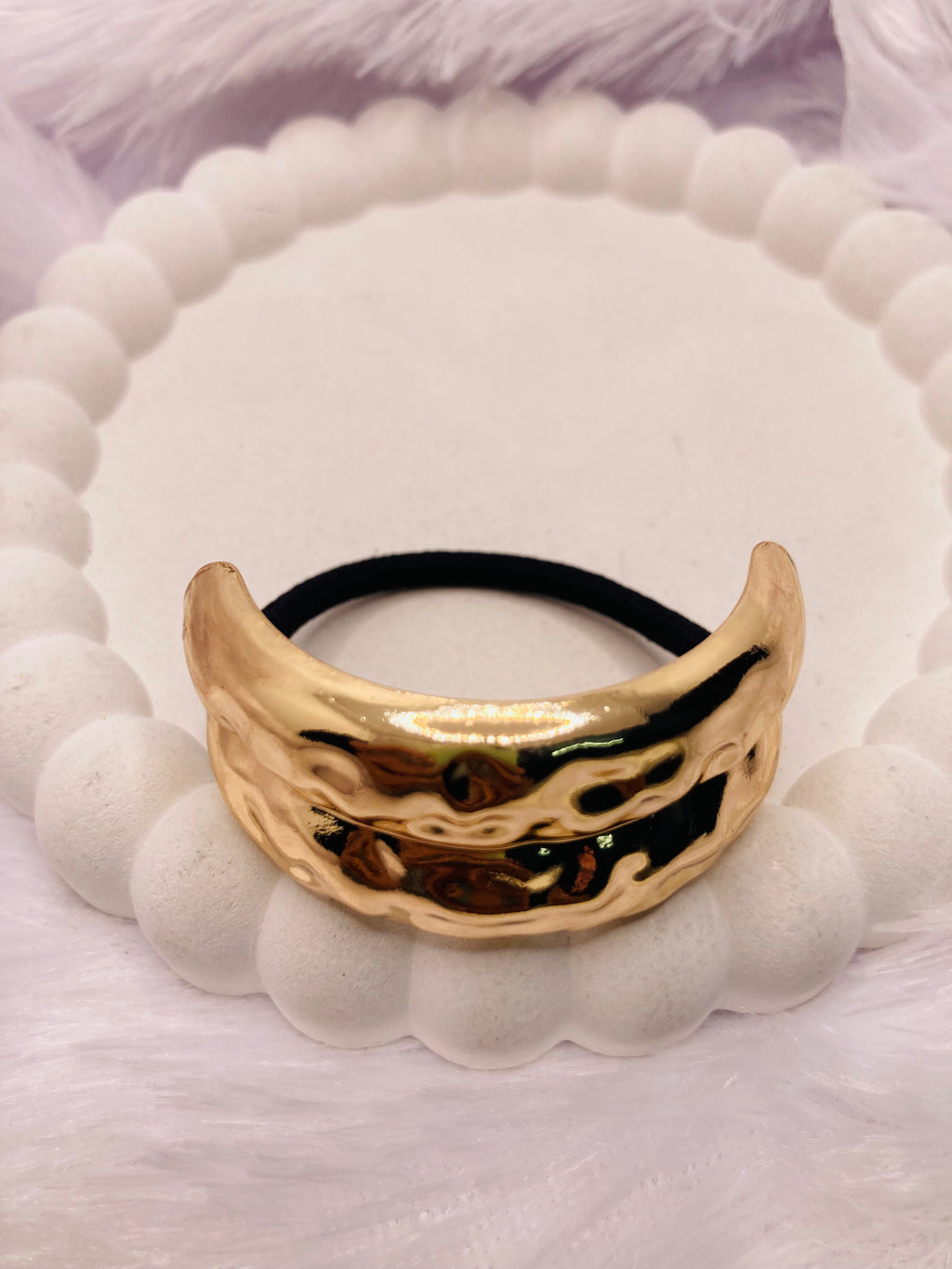 Simple C Shaped Gold Pony Band