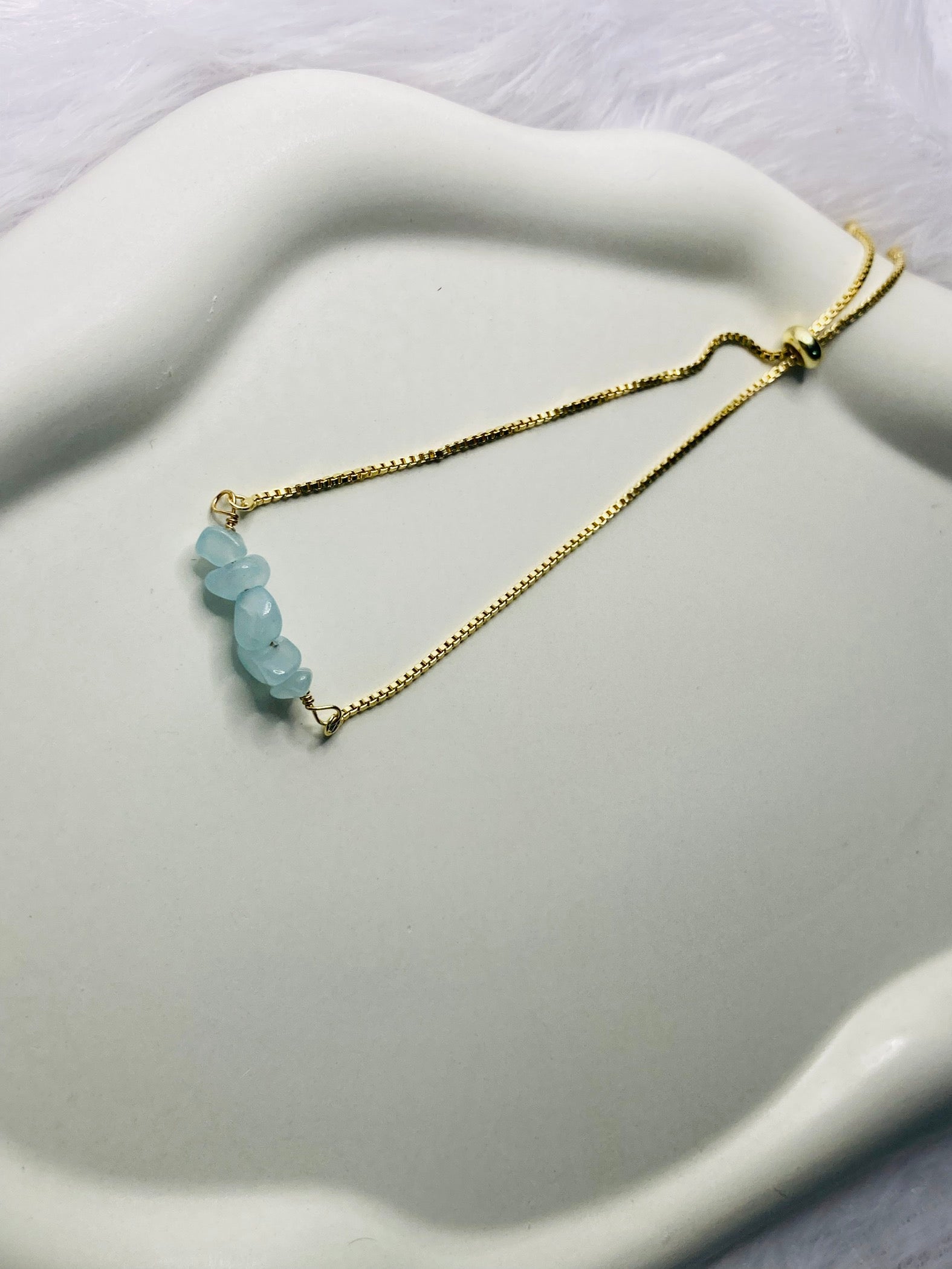 Aquamarine Vintage Natural Stone Bracelet
