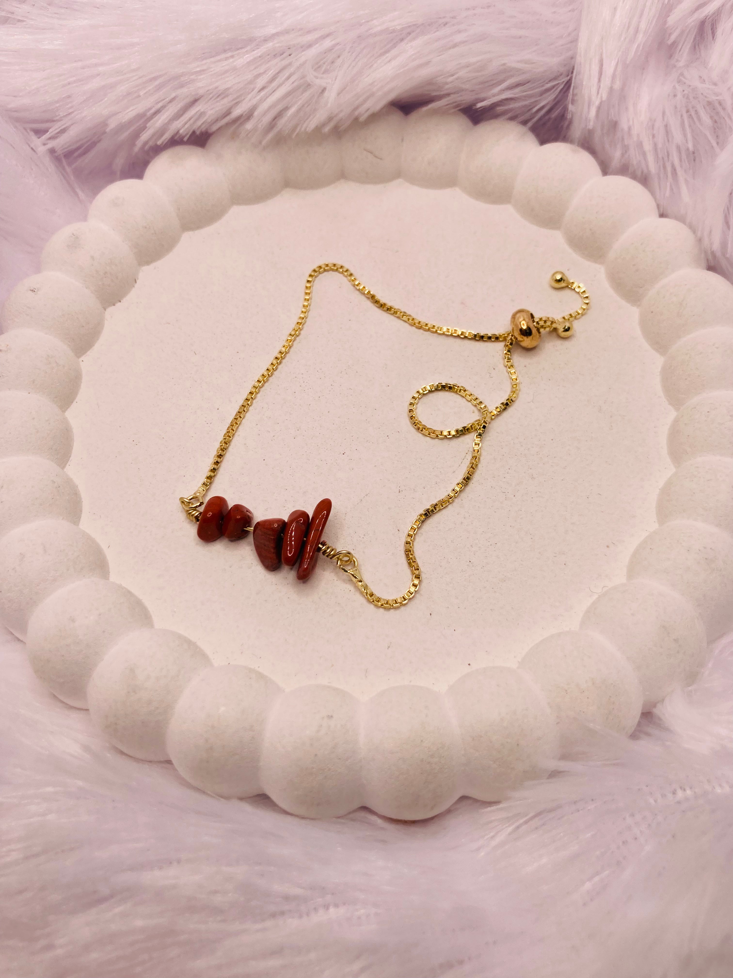 Red Jasper Antique Natural Stone Bracelet