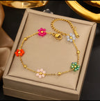 Multi Coloured Floral Bracelet