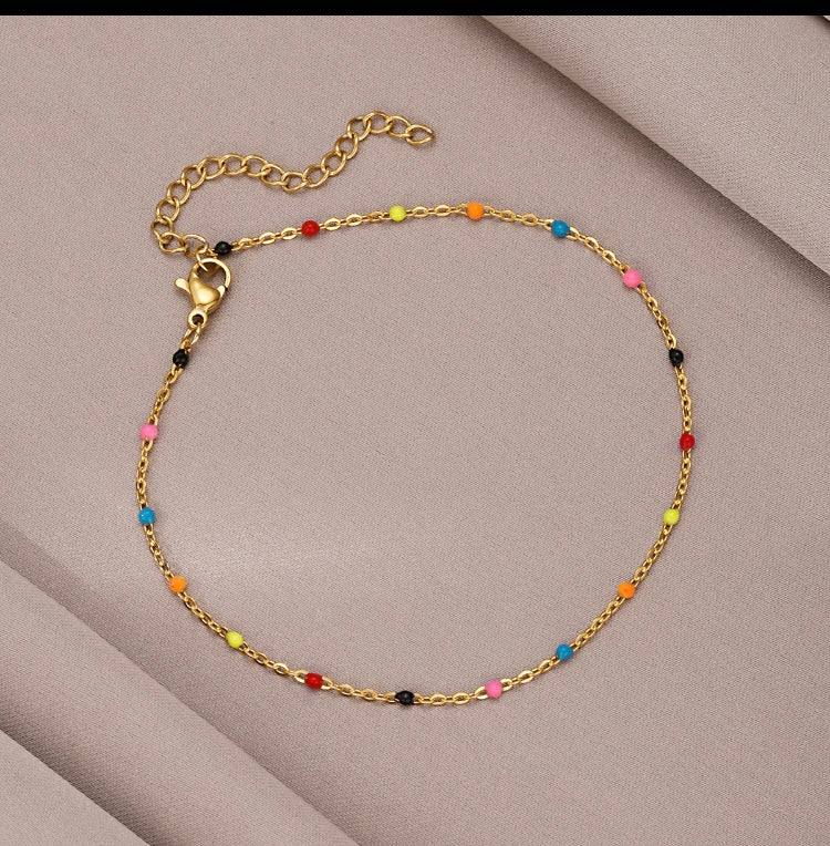 Multi Colored Thin Anklet