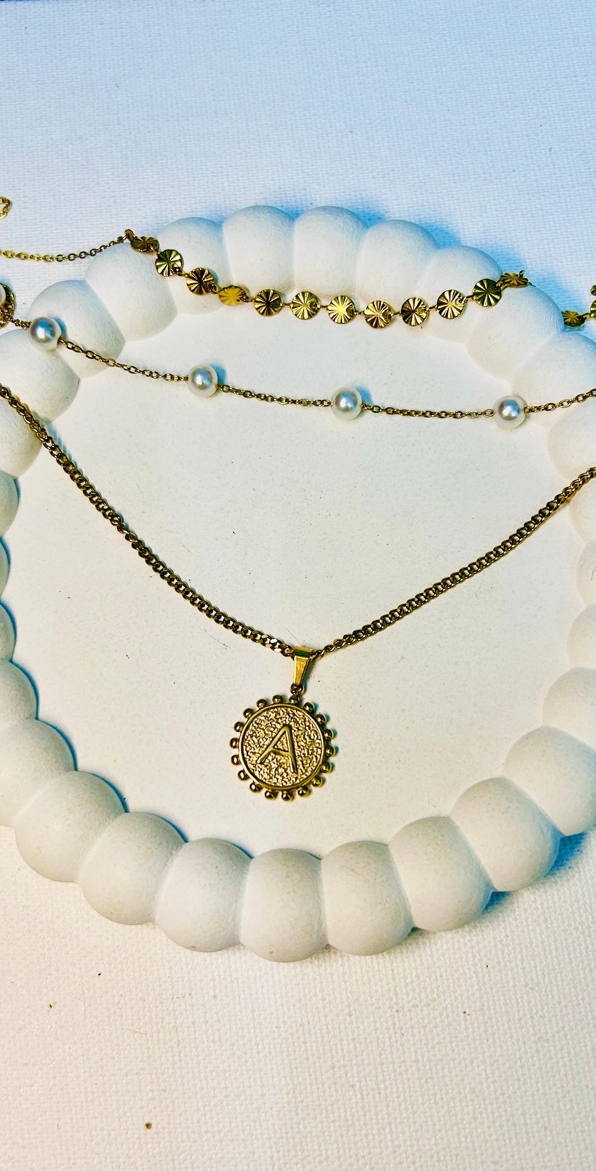 Alphabet hip hop style layered necklace