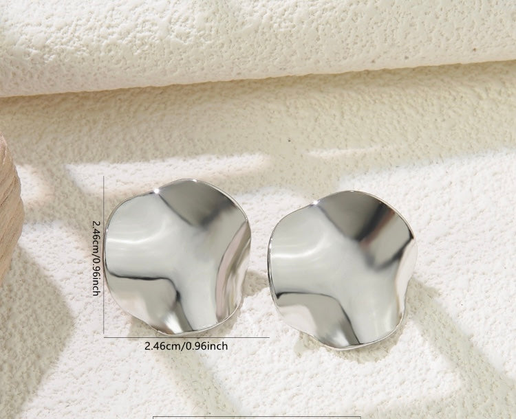 Silver Simple Statement Earrings