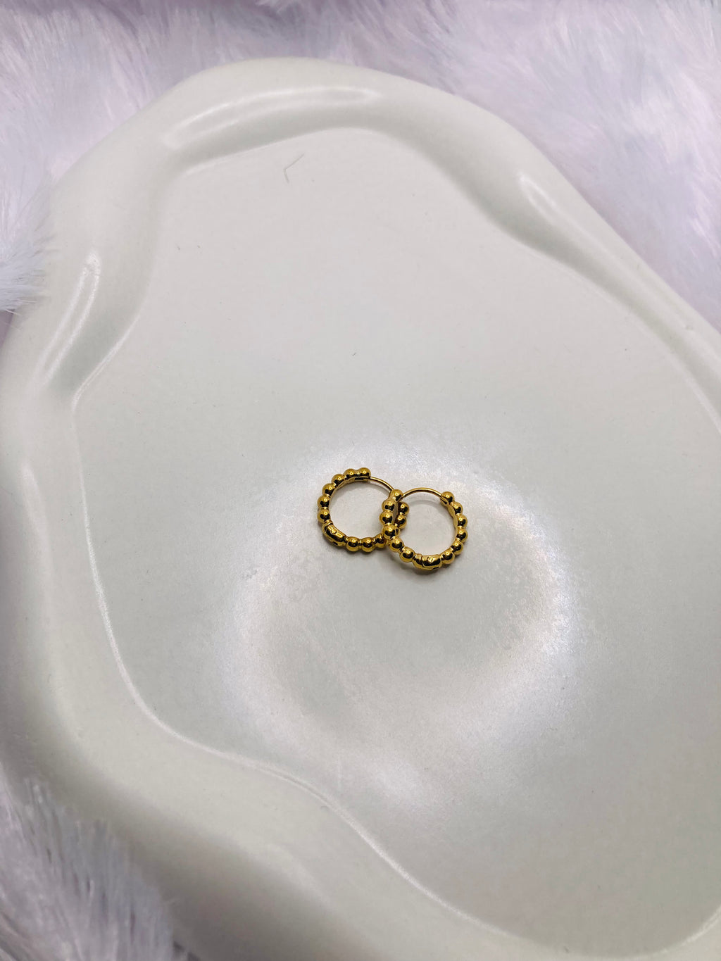 Small Round Beaded Earrings For Everyday Wear