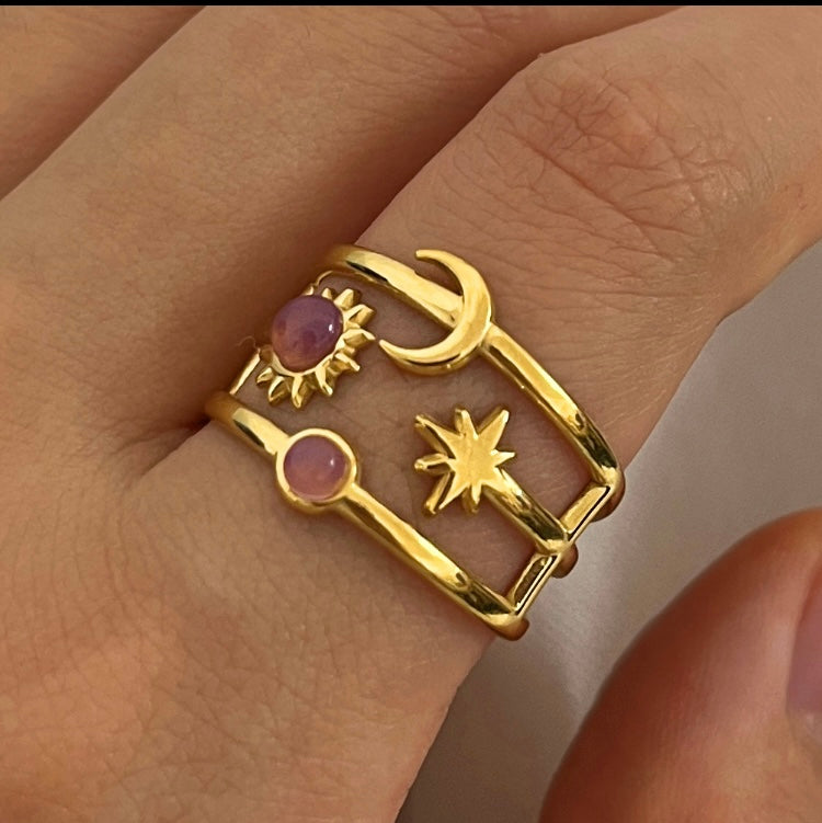 Sun Moon Star Ring