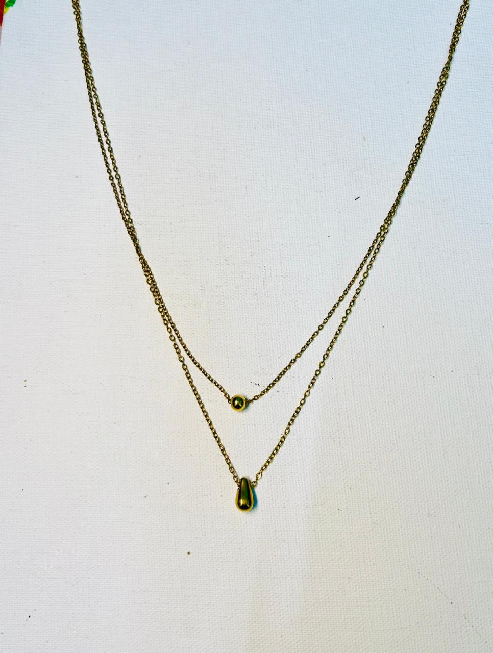 Water Drop Double Layered Necklace