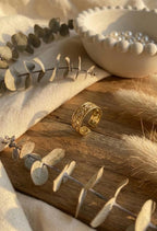 Boho White Stone Triangle Ring